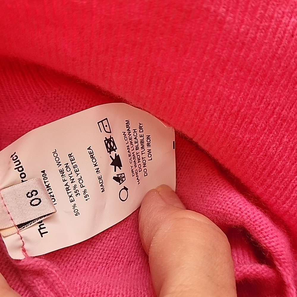 THE OPEN PRODUCT YY Pink Wool Sweater S Cut Out Distressed Korean Designer Rare - Picture 9 of 15